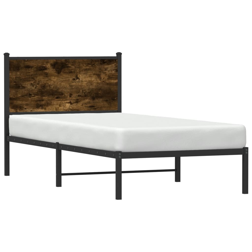 Metalni okvir kreveta bez madraca boja hrasta 80x200 cm