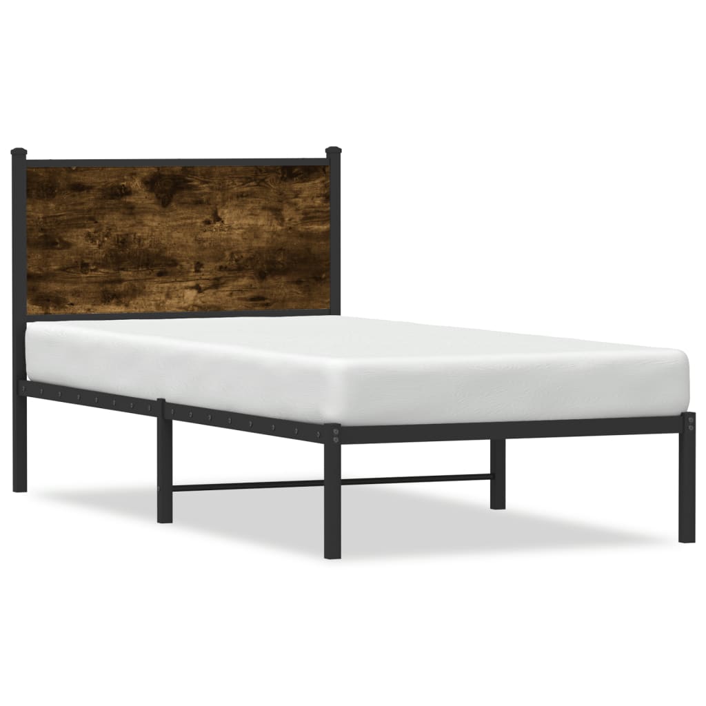 Metalni okvir kreveta bez madraca boja hrasta 90x200 cm