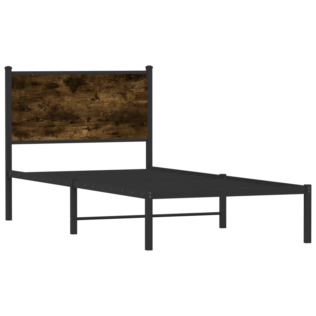 Metalni okvir kreveta bez madraca boja hrasta 90x200 cm