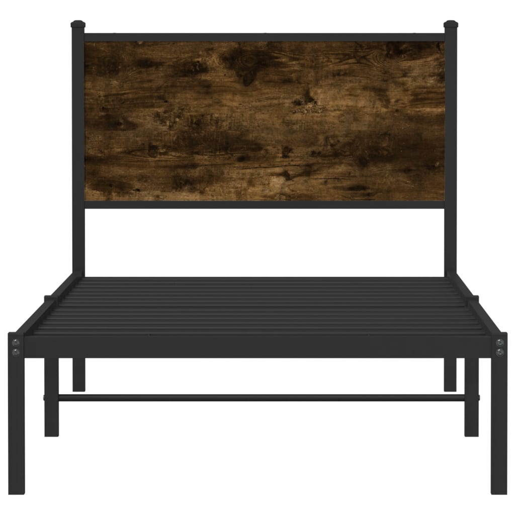 Metalni okvir kreveta bez madraca boja hrasta 90x200 cm