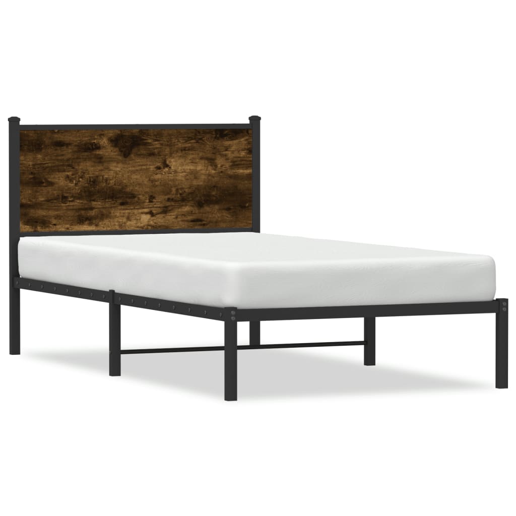 Metalni okvir kreveta bez madraca boja hrasta 107x203 cm