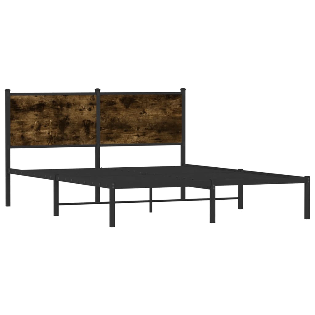 Metalni okvir kreveta bez madraca boja hrasta 137x190 cm