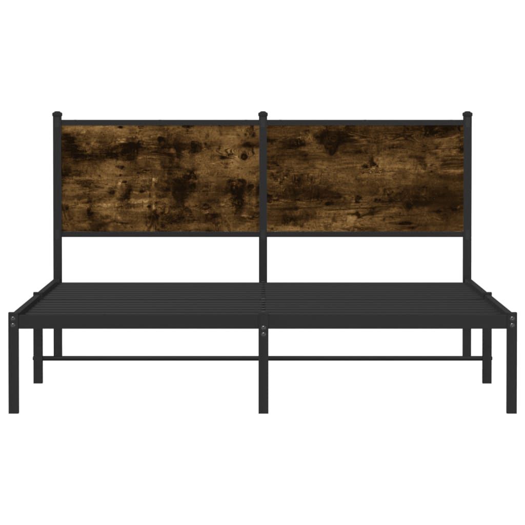 Metalni okvir kreveta bez madraca boja hrasta 137x190 cm