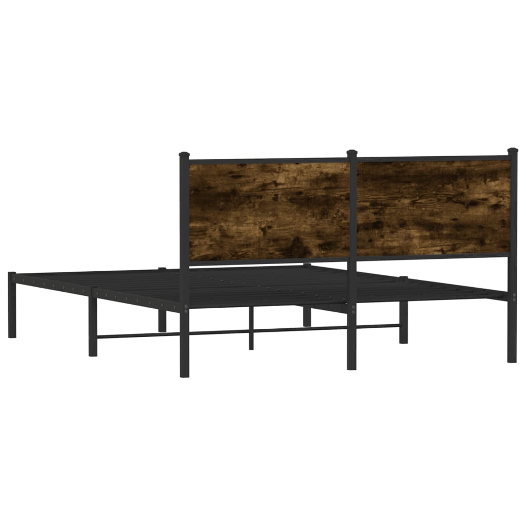 Metalni okvir kreveta bez madraca boja hrasta 137x190 cm