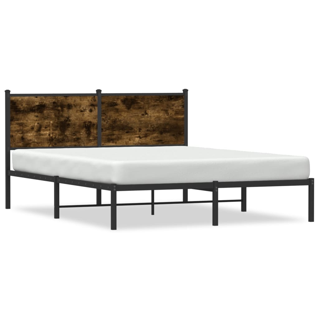 Metalni okvir kreveta bez madraca boja hrasta 140x190 cm