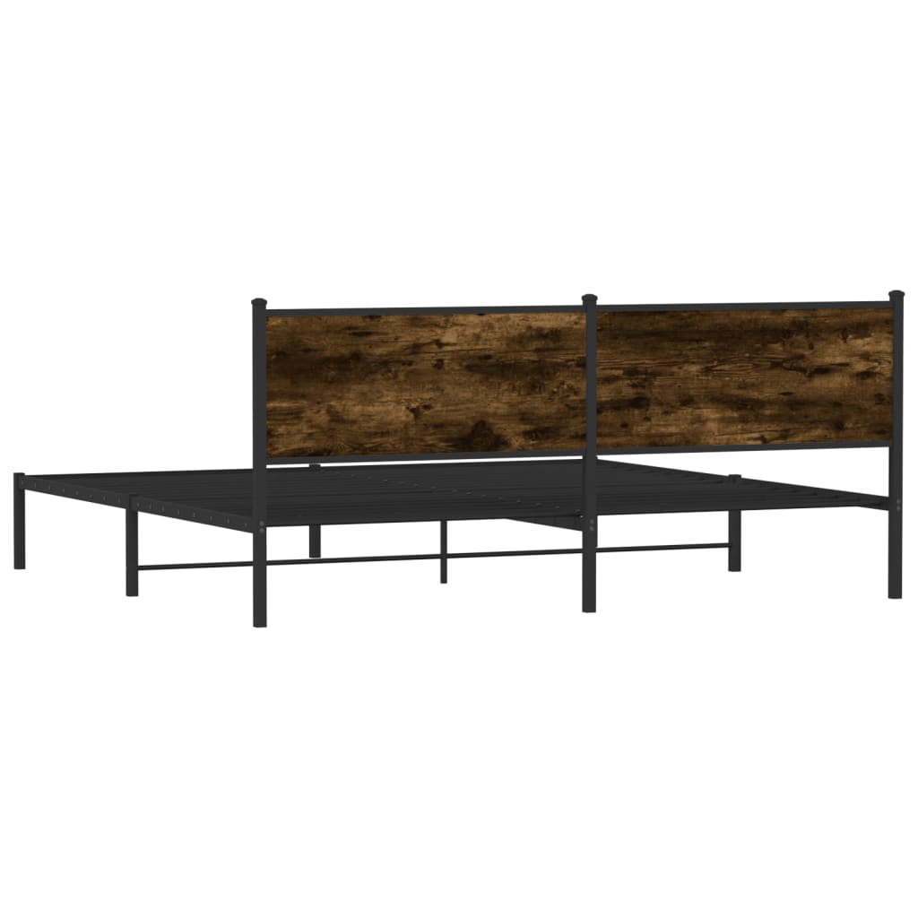 Metalni okvir kreveta bez madraca boja hrasta 193x203 cm