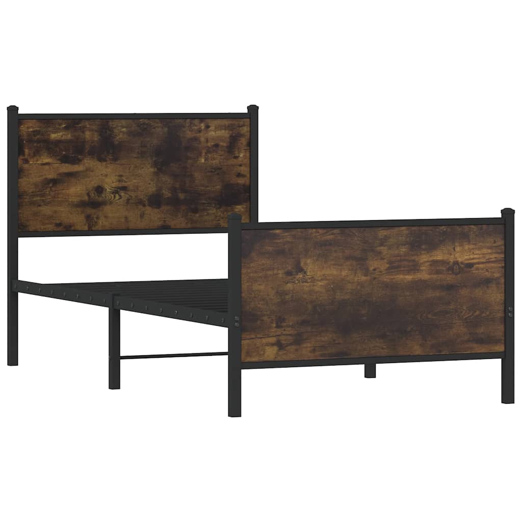 Metalni okvir kreveta bez madraca boja hrasta 80x200 cm