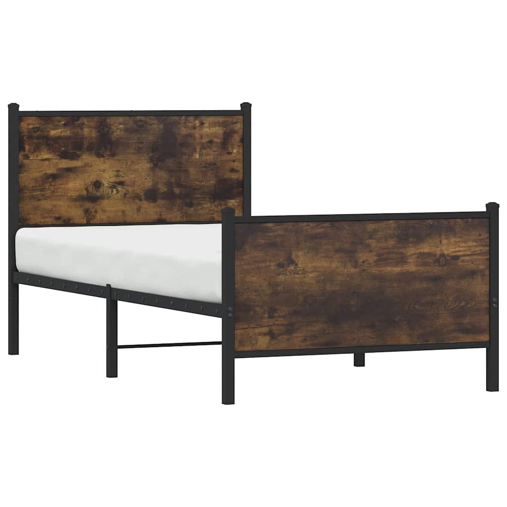 Metalni okvir kreveta bez madraca boja hrasta 80x200 cm
