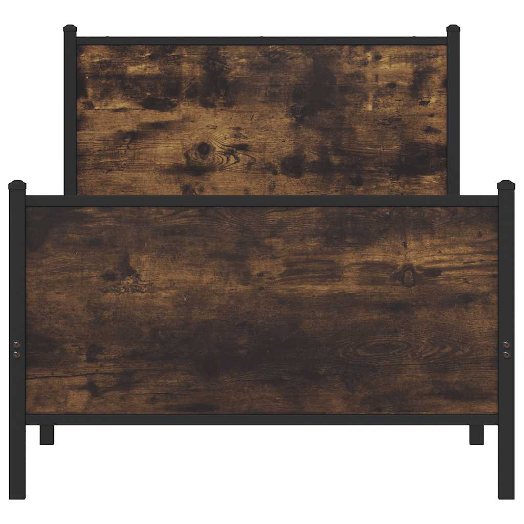 Metalni okvir kreveta bez madraca boja hrasta 80x200 cm