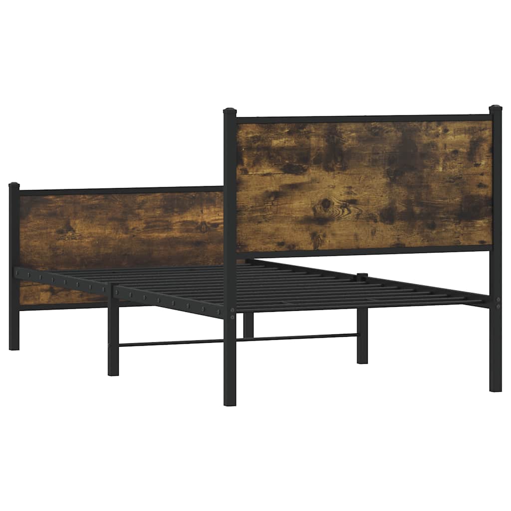 Metalni okvir kreveta bez madraca boja hrasta 80x200 cm