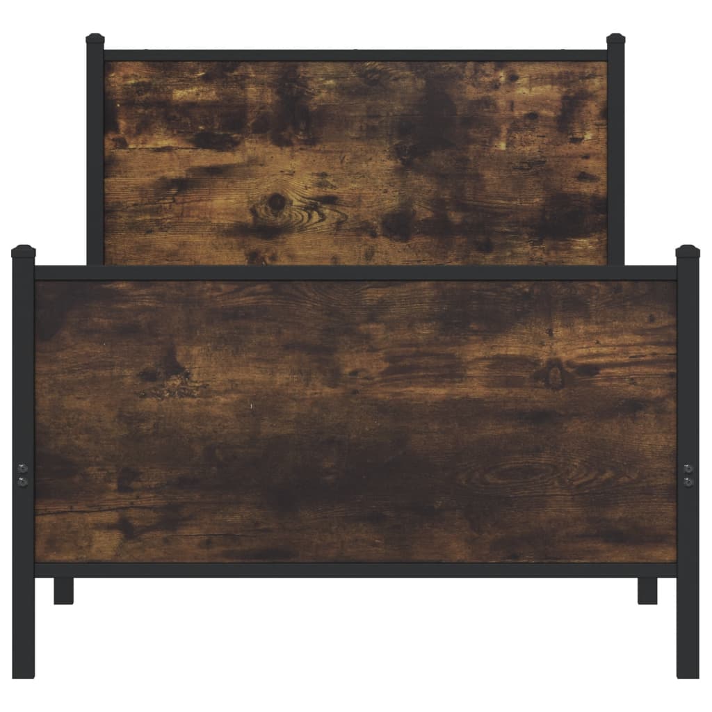 Metalni okvir kreveta bez madraca boja hrasta 90x200 cm