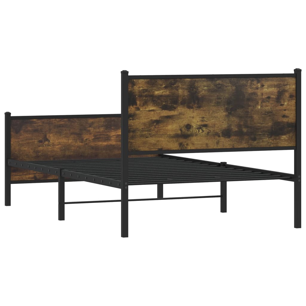 Metalni okvir kreveta bez madraca boja hrasta 100x190 cm