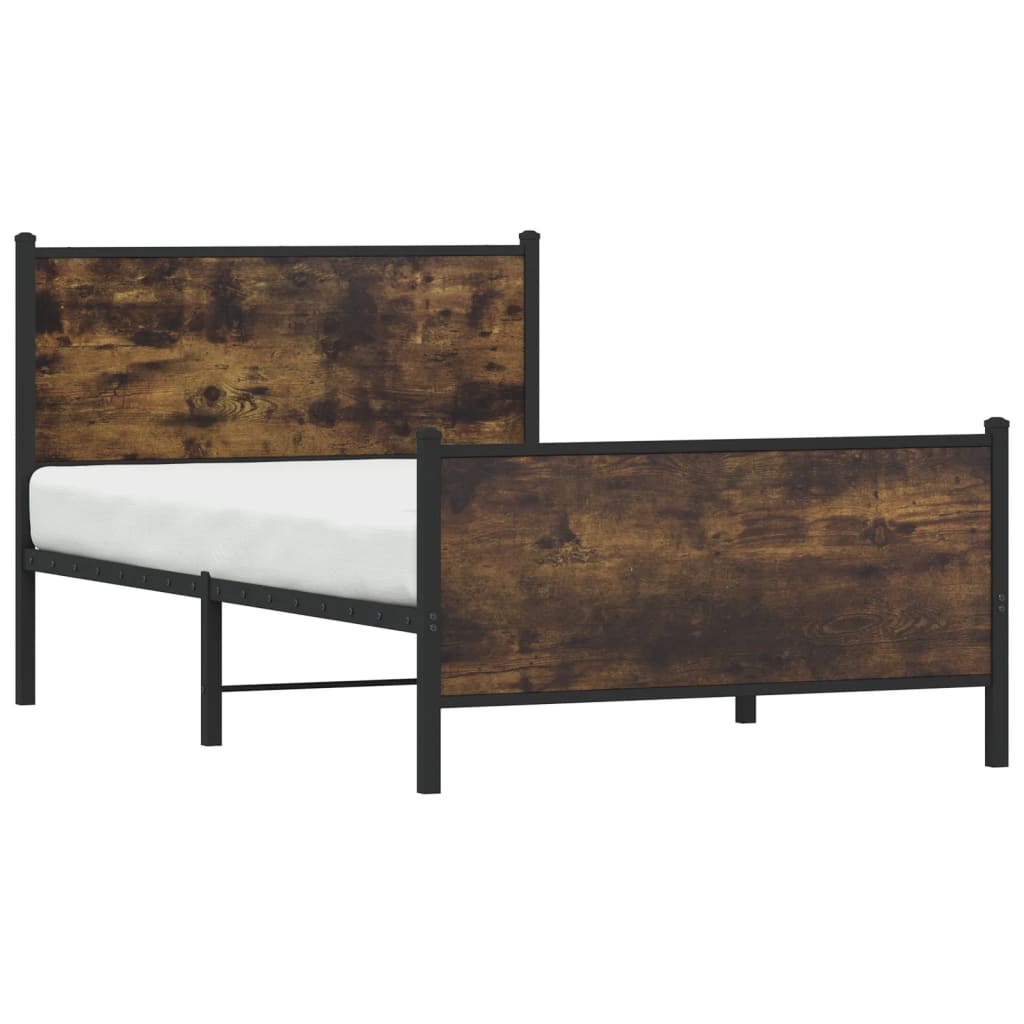 Metalni okvir kreveta bez madraca boja hrasta 107x203 cm