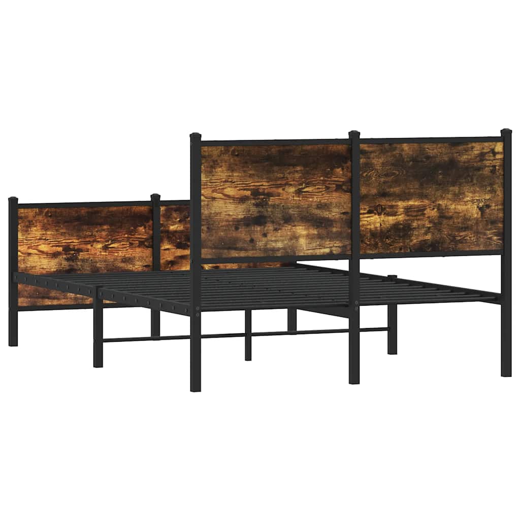 Metalni okvir kreveta bez madraca boja hrasta 120x190 cm