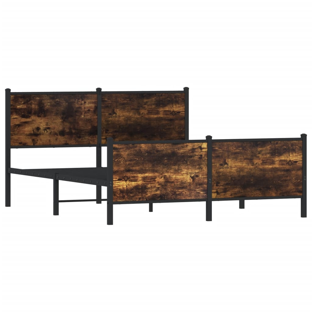 Metalni okvir kreveta bez madraca boja hrasta 137x190 cm