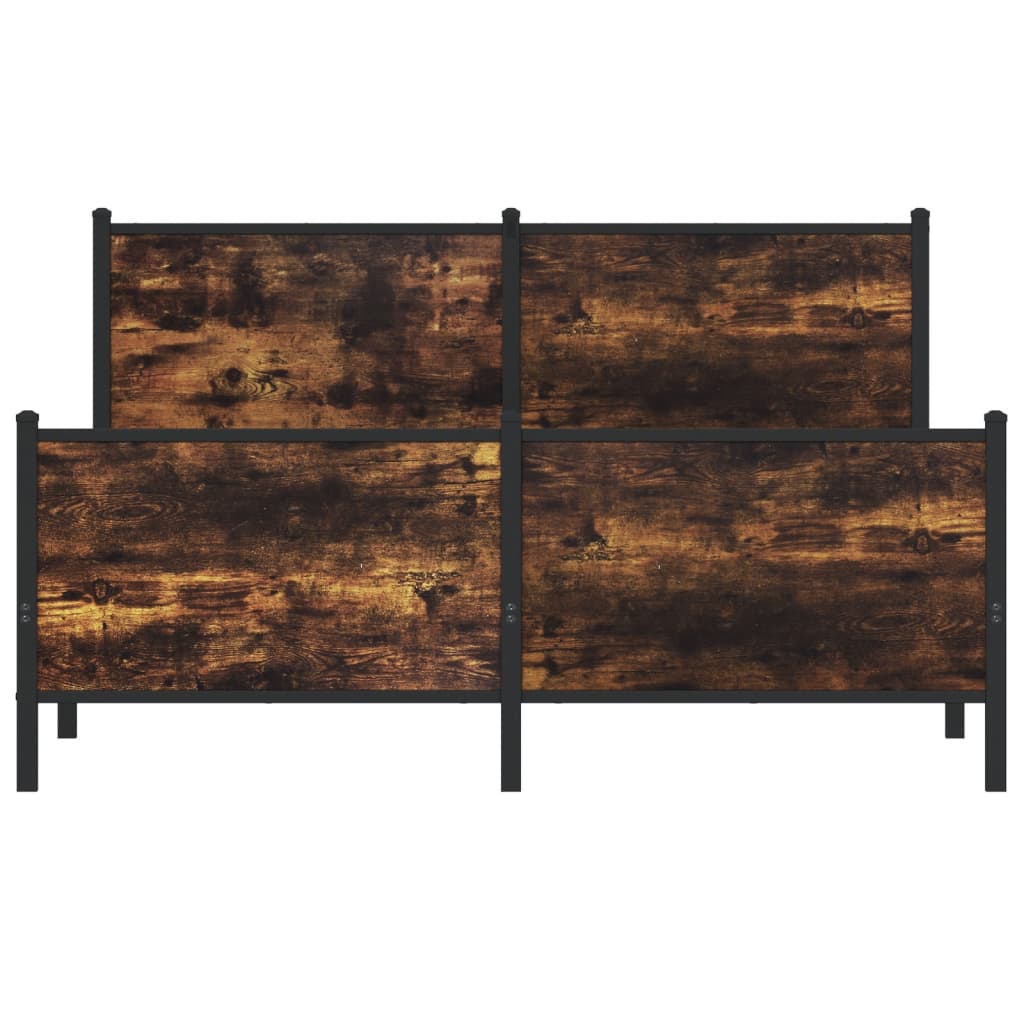 Metalni okvir kreveta bez madraca boja hrasta 137x190 cm
