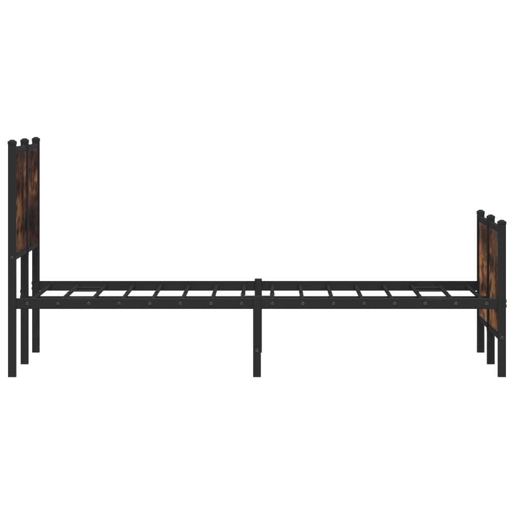 Metalni okvir kreveta bez madraca boja hrasta 137x190 cm
