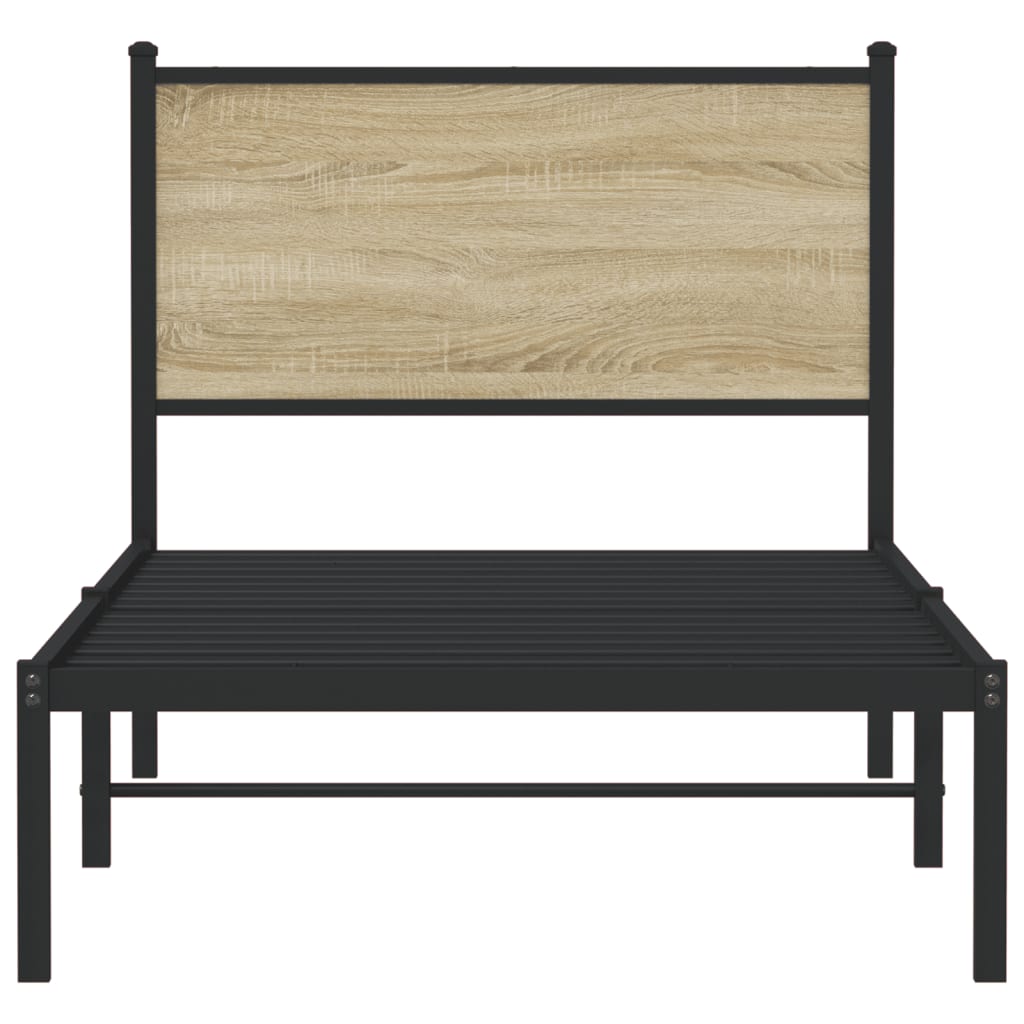 Metalni okvir kreveta bez madraca boja hrasta sonome 75x190 cm