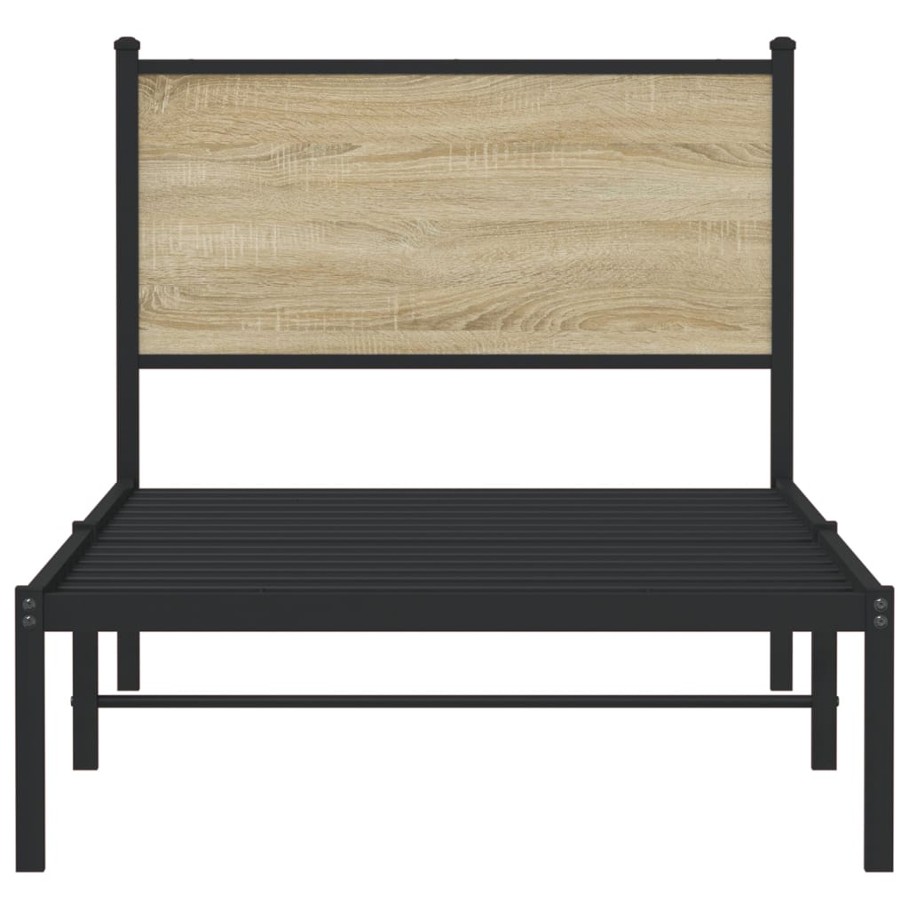 Metalni okvir kreveta bez madraca boja hrasta sonome 80x200 cm