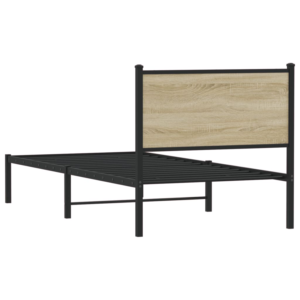 Metalni okvir kreveta bez madraca boja hrasta sonome 80x200 cm