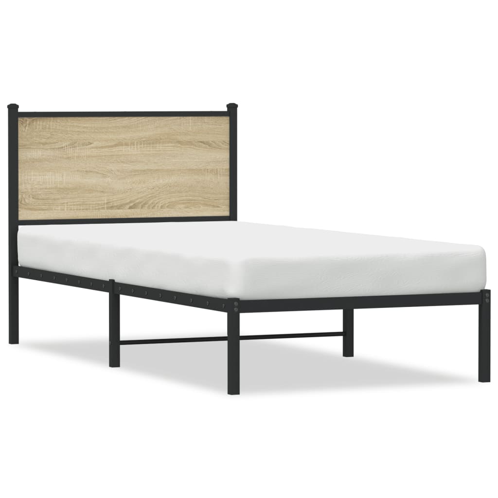 Metalni okvir kreveta bez madraca boja hrasta sonome 90x190 cm
