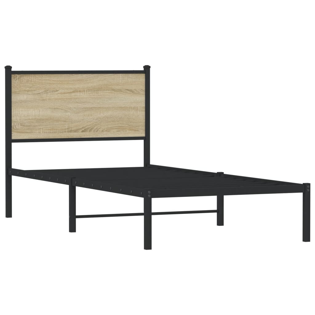 Metalni okvir kreveta bez madraca boja hrasta sonome 90x190 cm