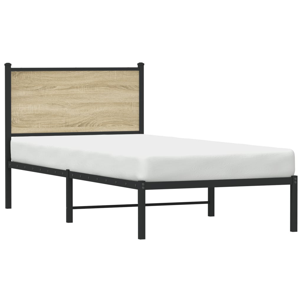 Metalni okvir kreveta bez madraca boja hrasta sonome 90x190 cm