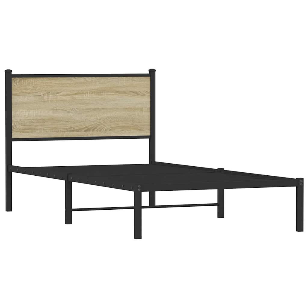 Metalni okvir kreveta bez madraca boja hrasta sonome 100x190 cm