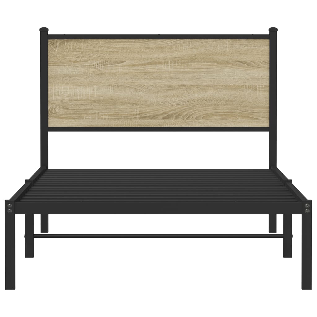 Metalni okvir kreveta bez madraca boja hrasta sonome 100x200 cm