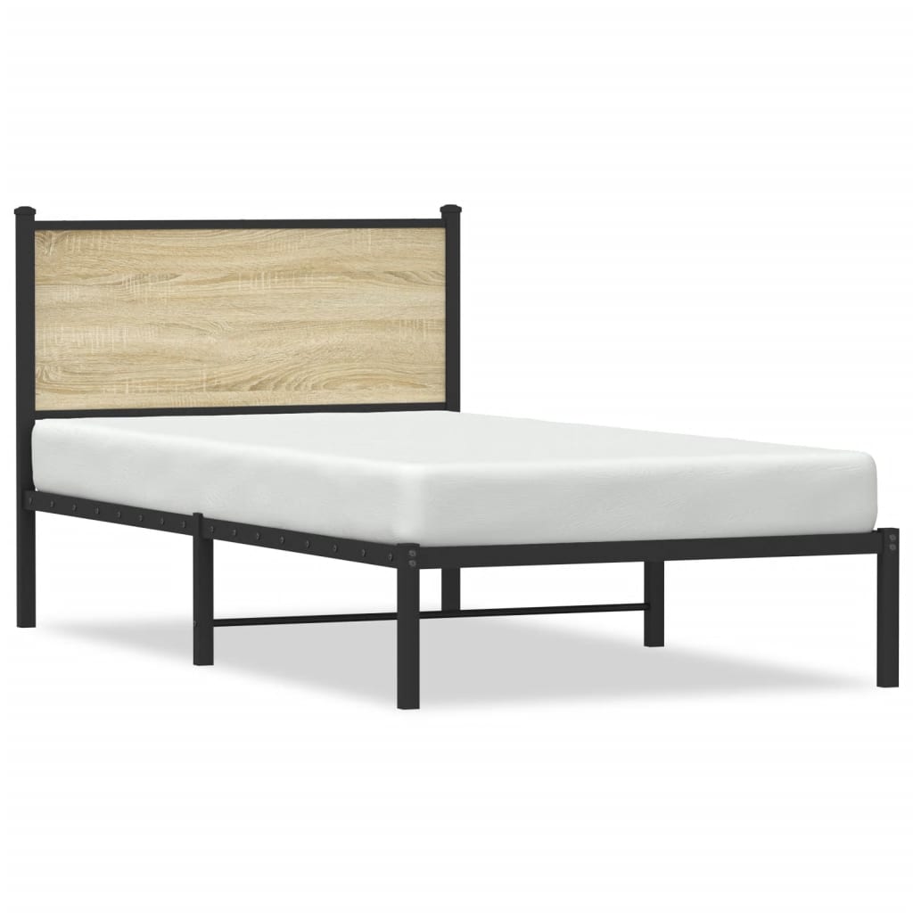 Metalni okvir kreveta bez madraca boja hrasta sonome 107x203 cm