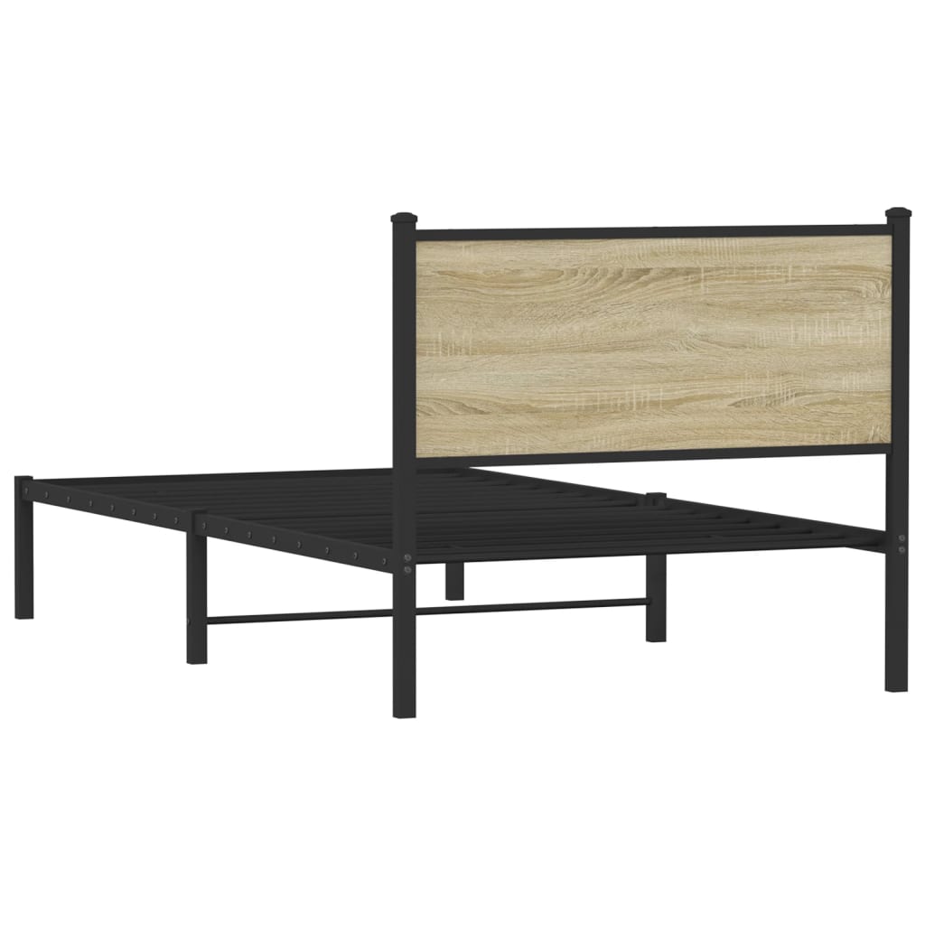 Metalni okvir kreveta bez madraca boja hrasta sonome 107x203 cm