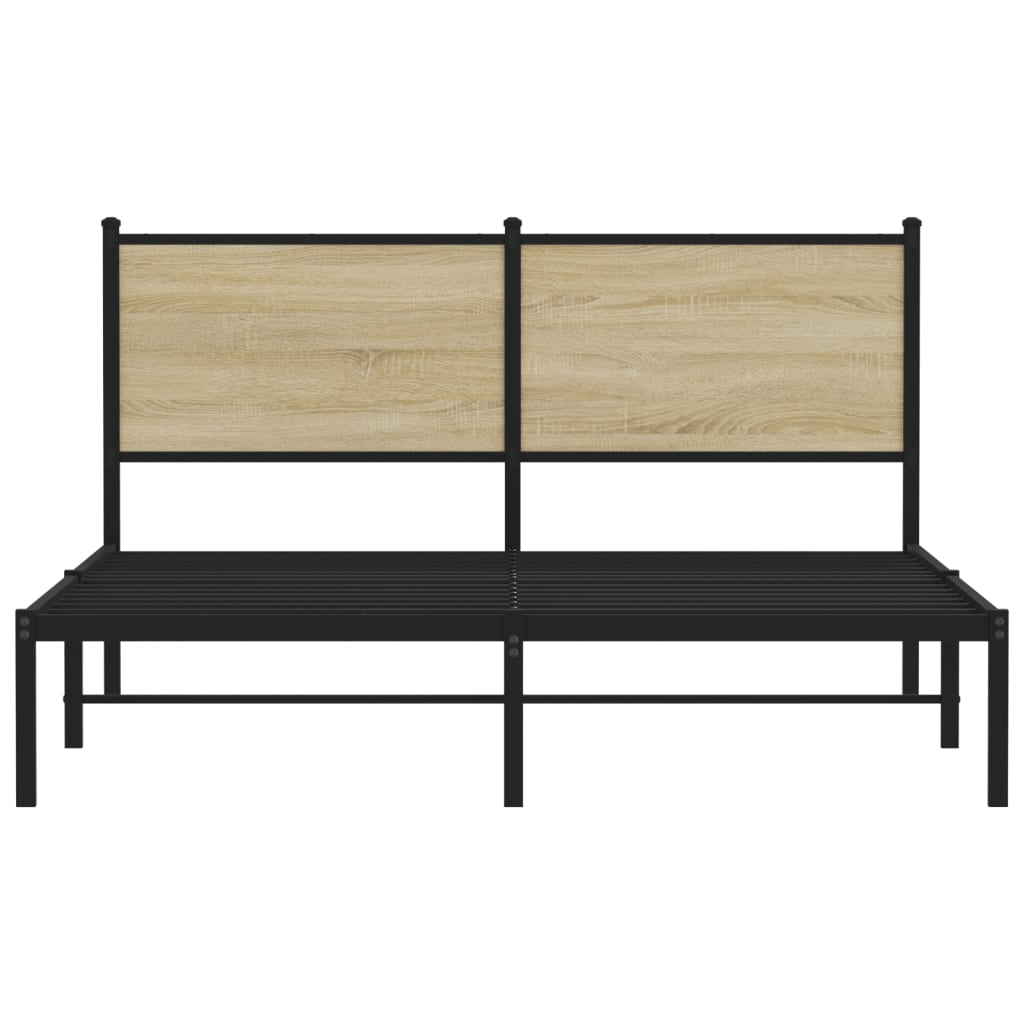 Metalni okvir kreveta bez madraca boja hrasta sonome 150x200 cm