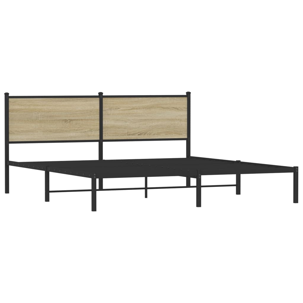 Metalni okvir kreveta bez madraca boja hrasta sonome 160x200 cm
