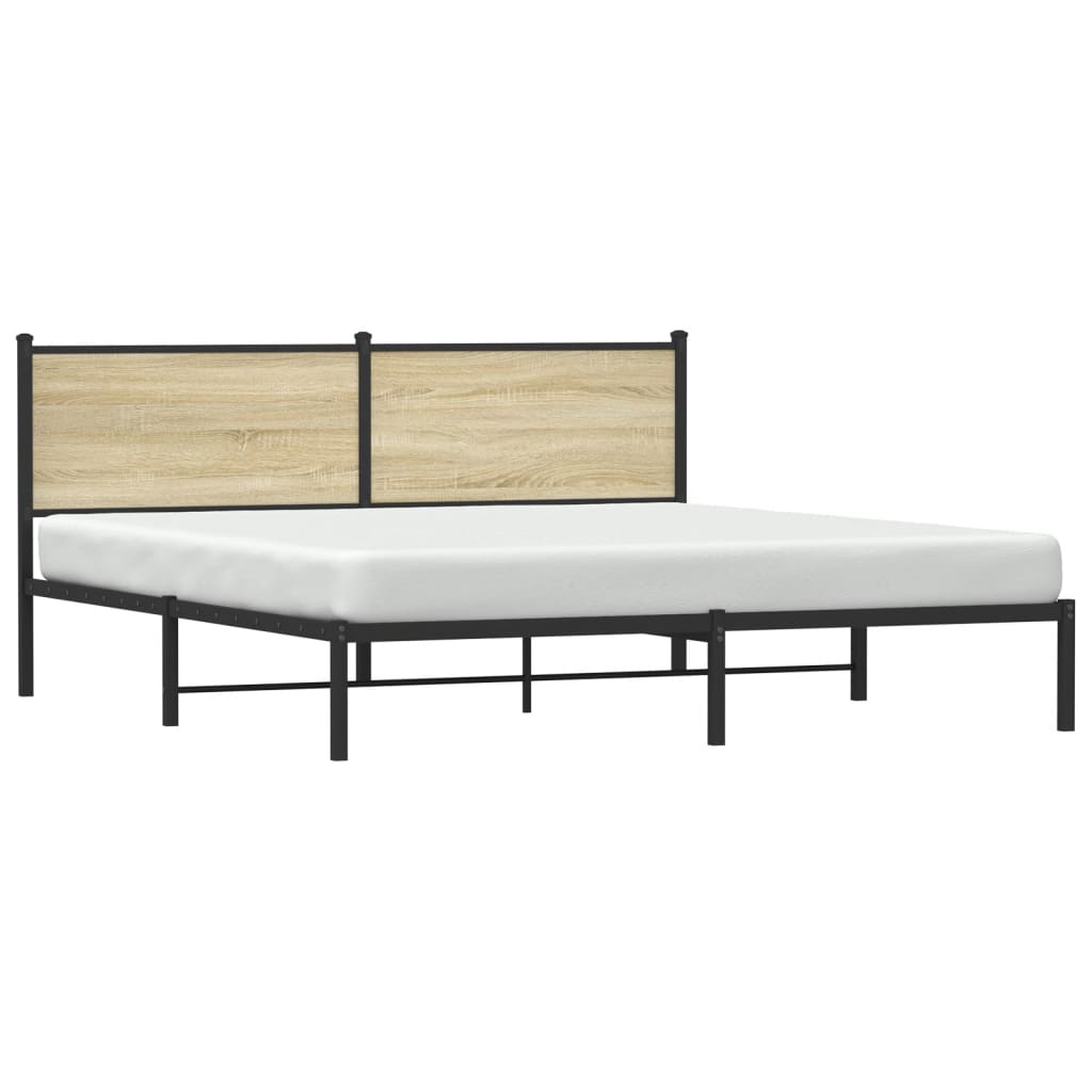 Metalni okvir kreveta bez madraca boja hrasta sonome 160x200 cm