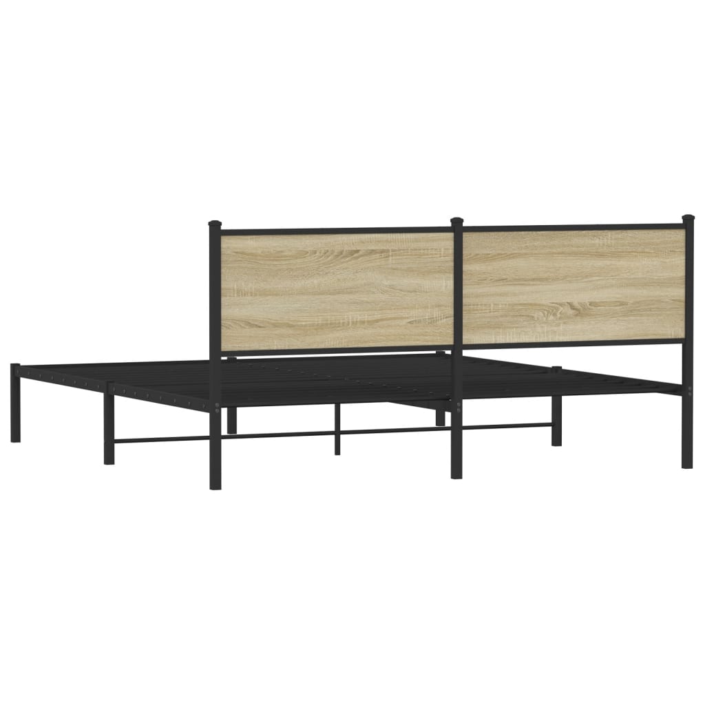 Metalni okvir kreveta bez madraca boja hrasta sonome 160x200 cm