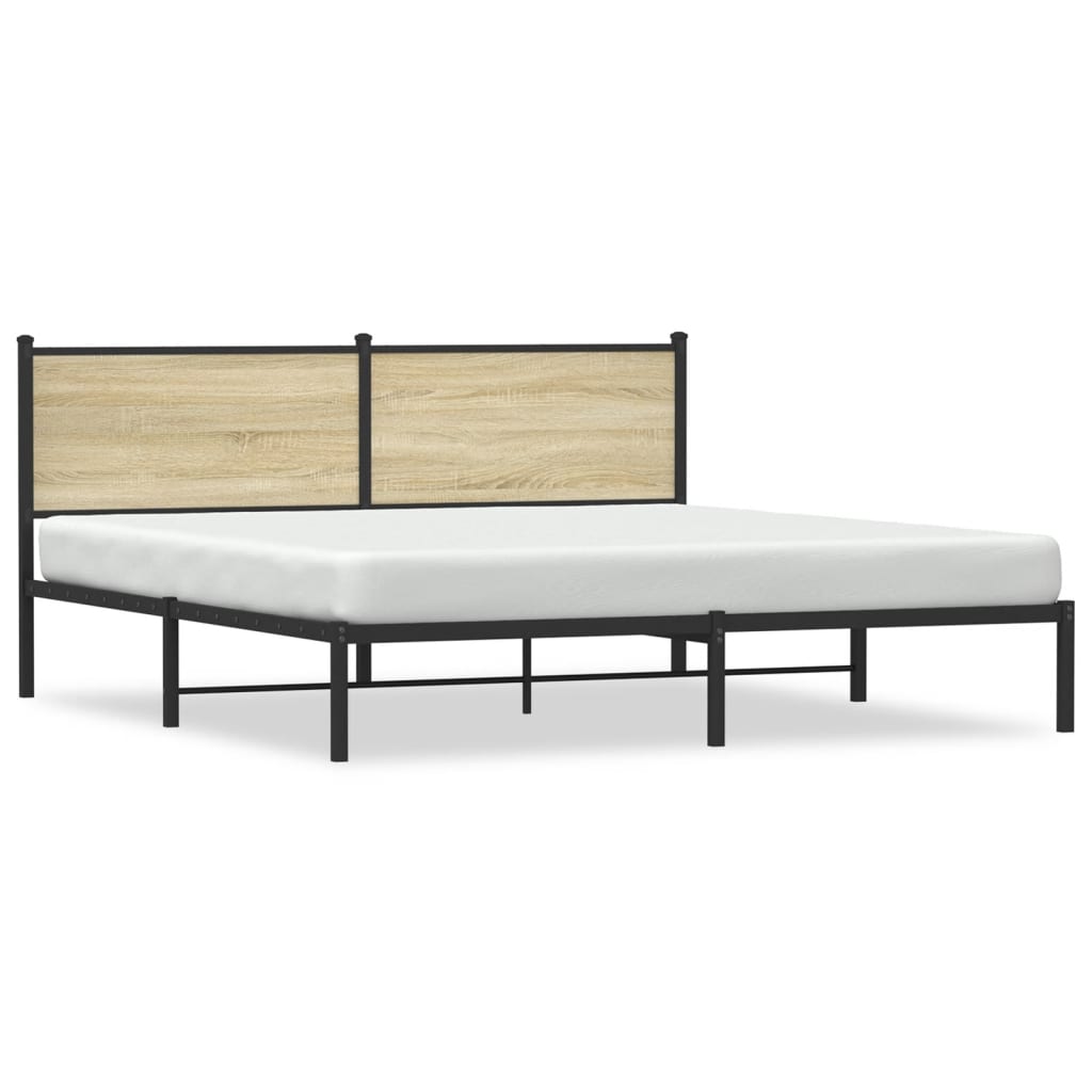 Metalni okvir kreveta bez madraca boja hrasta sonome 183x213 cm
