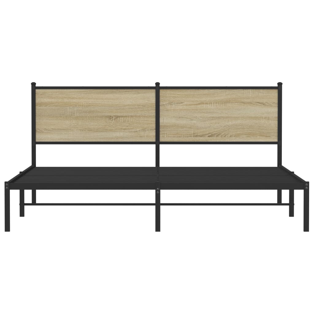 Metalni okvir kreveta bez madraca boja hrasta sonome 183x213 cm