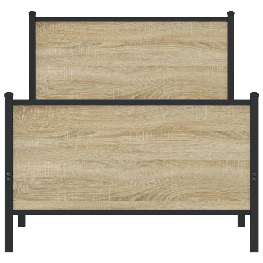 Metalni okvir kreveta bez madraca boja hrasta sonome 80x200 cm