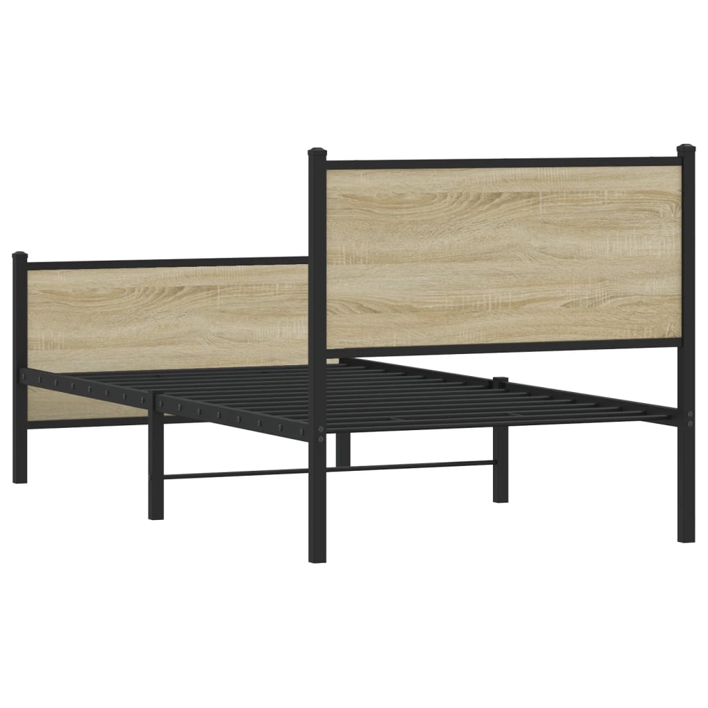 Metalni okvir kreveta bez madraca boja hrasta sonome 90x190 cm