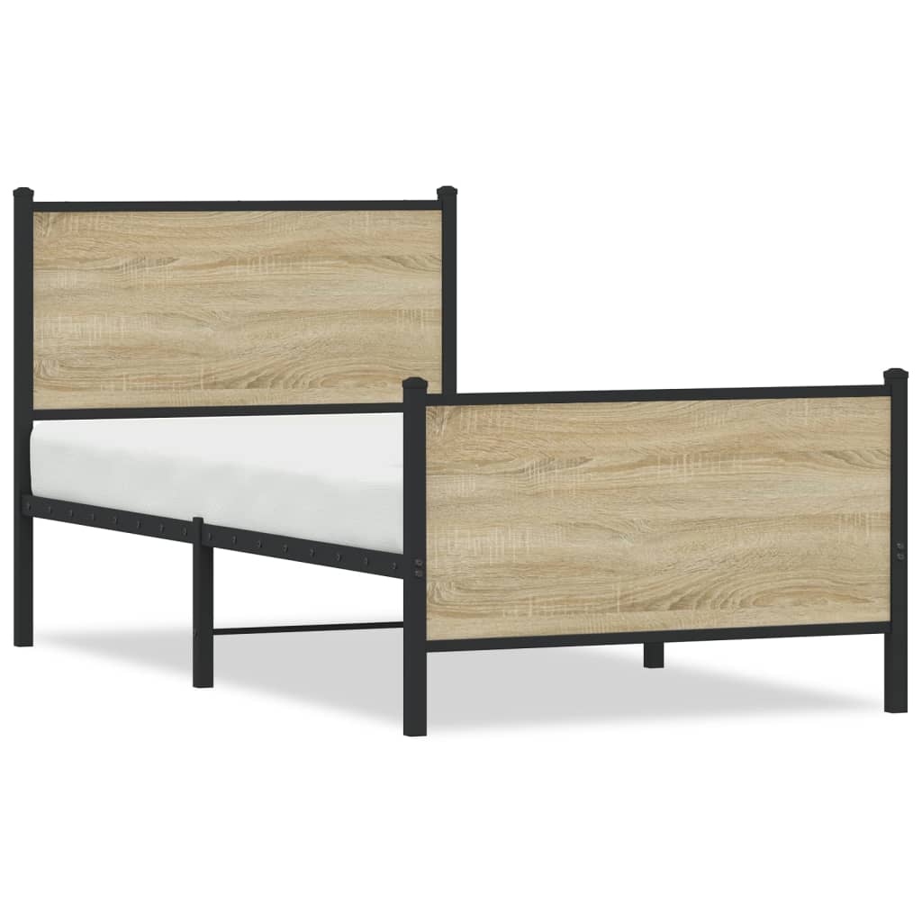Metalni okvir kreveta bez madraca boja hrasta sonome 90x200 cm