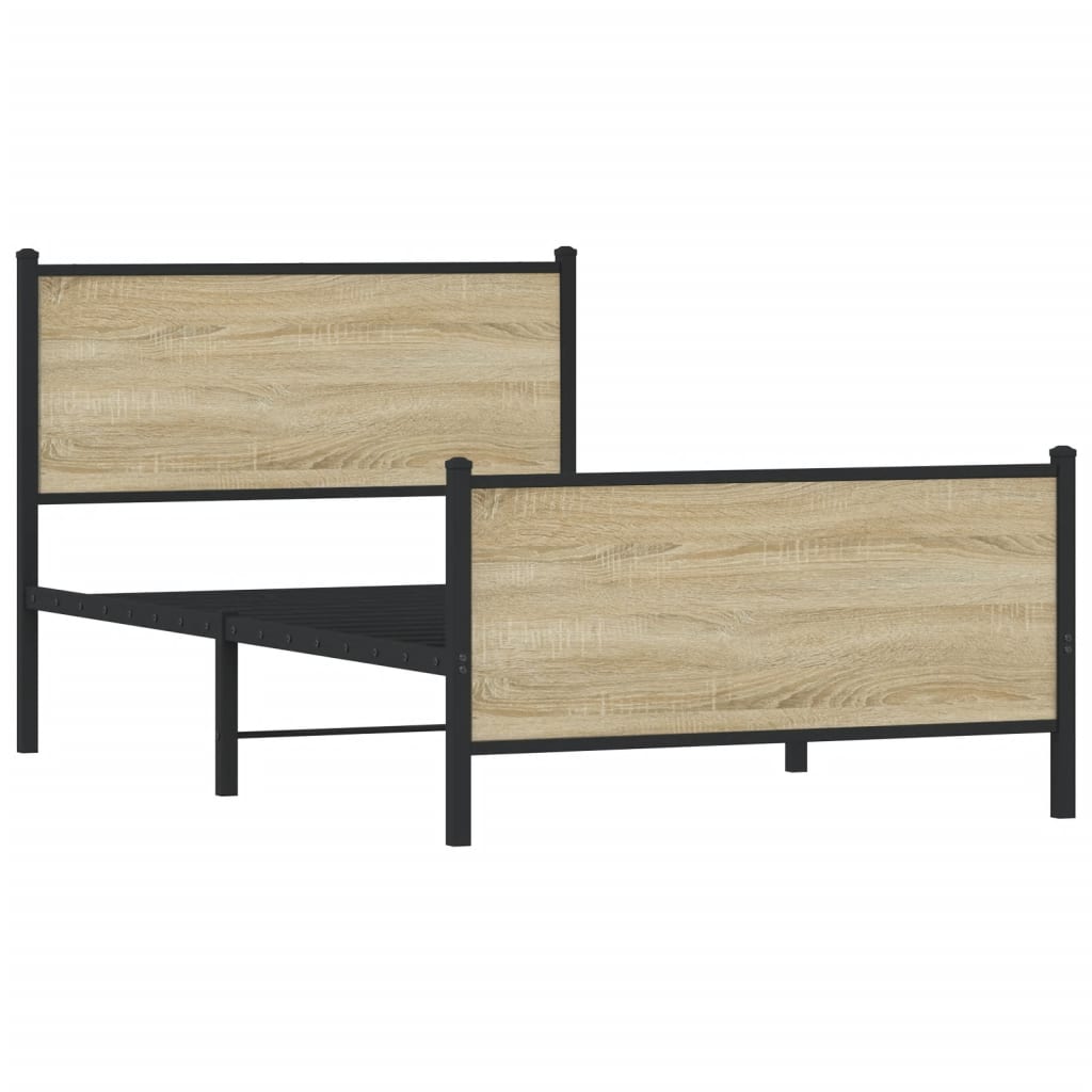 Metalni okvir kreveta bez madraca boja hrasta sonome 100x200 cm