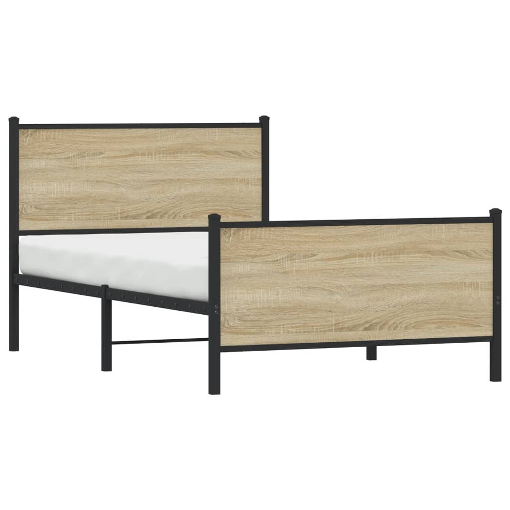 Metalni okvir kreveta bez madraca boja hrasta sonome 100x200 cm