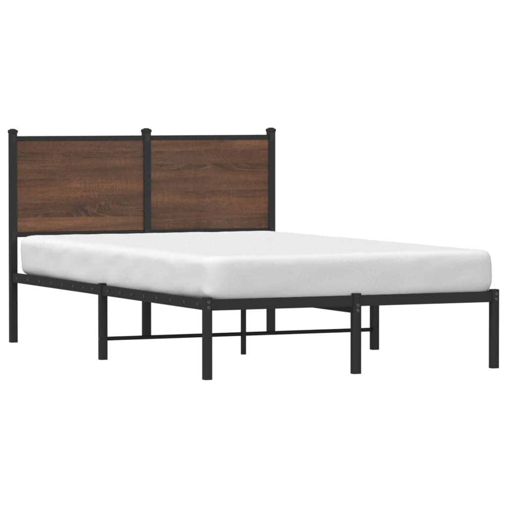 Metalni okvir kreveta bez madraca smeđi hrast 120x190 cm
