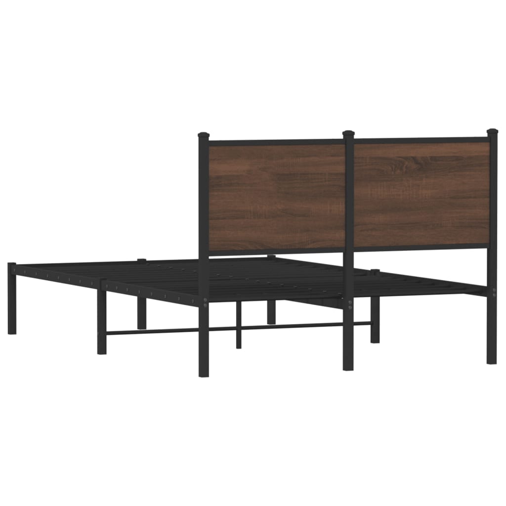 Metalni okvir kreveta bez madraca smeđi hrast 120x200 cm