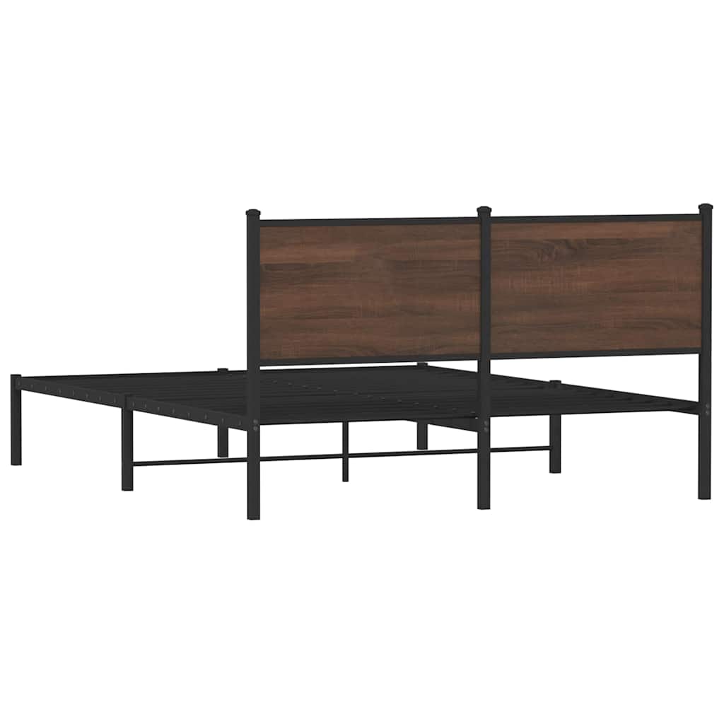 Metalni okvir kreveta bez madraca smeđa boja hrasta 137x190 cm