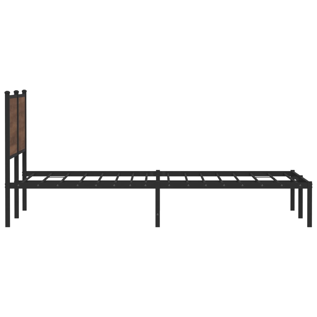 Metalni okvir kreveta bez madraca smeđa boja hrasta 140x200 cm