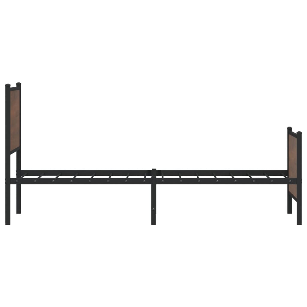 Metalni okvir kreveta bez madraca smeđi hrast 90x200 cm