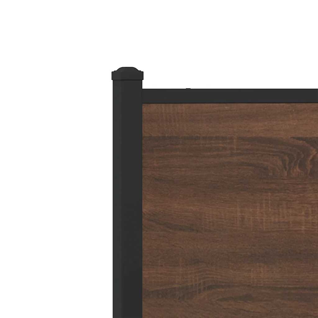 Metalni okvir kreveta bez madraca smeđi hrast 100x200 cm