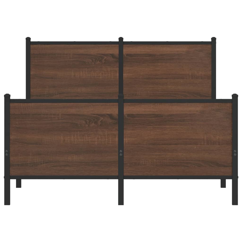 Metalni okvir kreveta bez madraca smeđa boja hrasta 137x190 cm