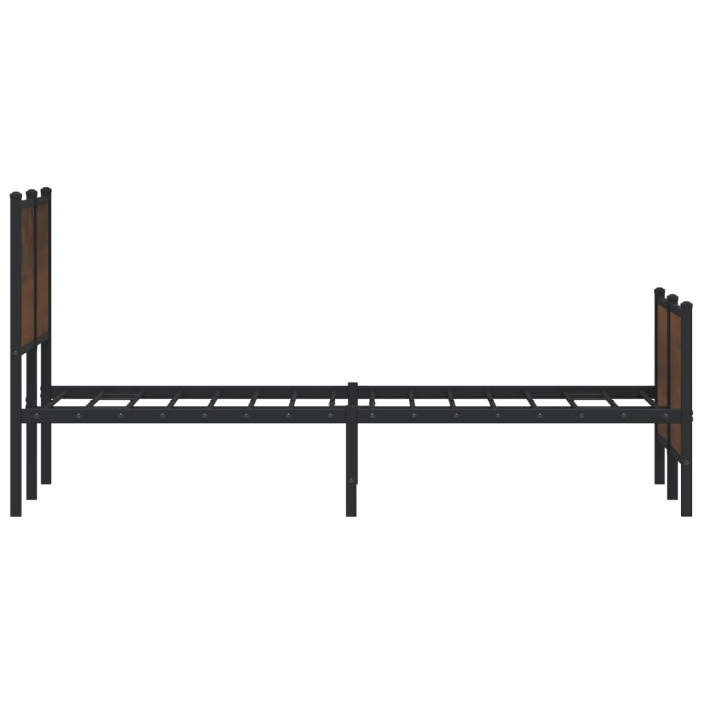 Metalni okvir kreveta bez madraca smeđa boja hrasta 137x190 cm